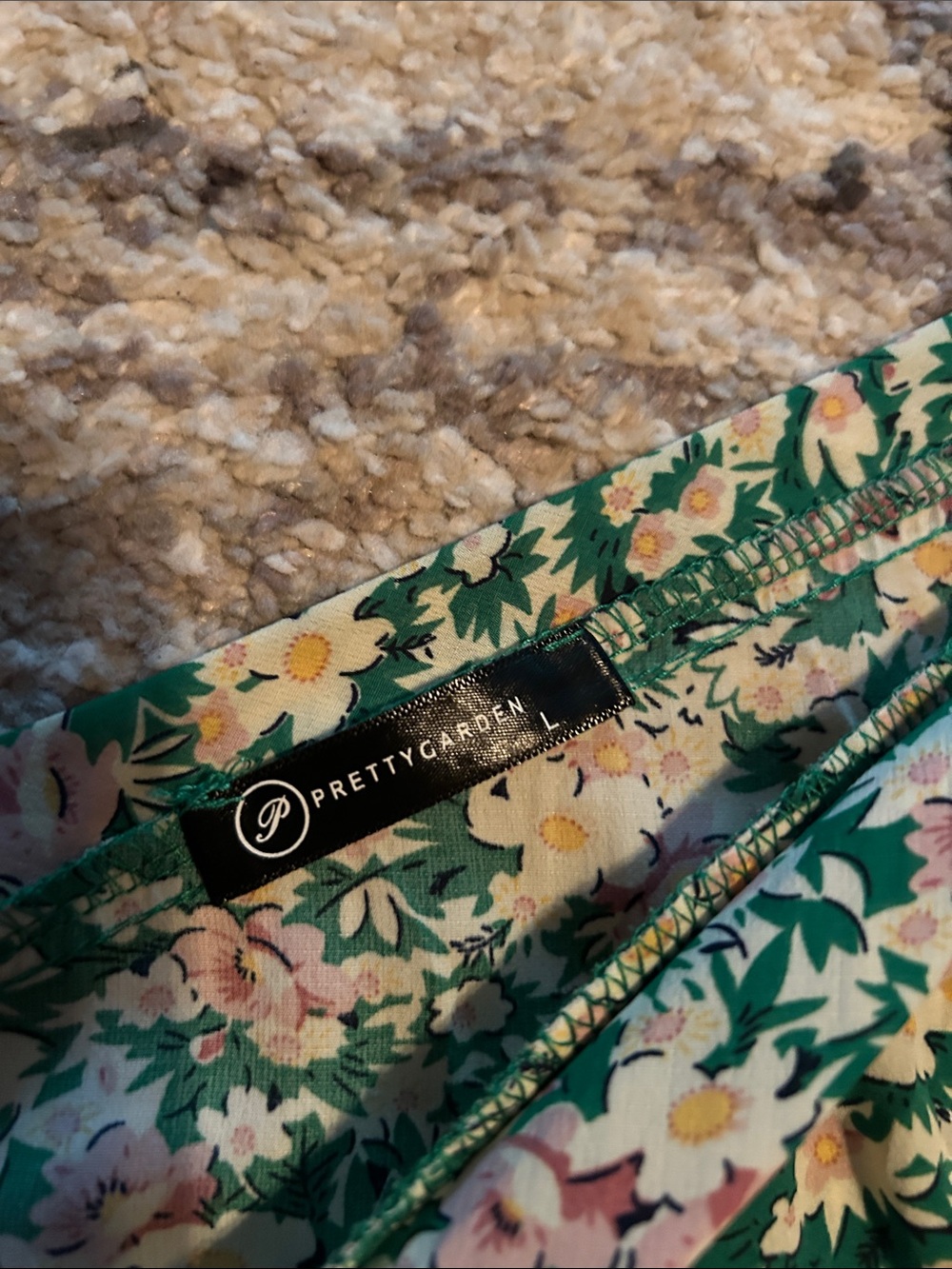 Green Floral One-Shoulder Tiered Maxi Dress - Picture 2 of 3